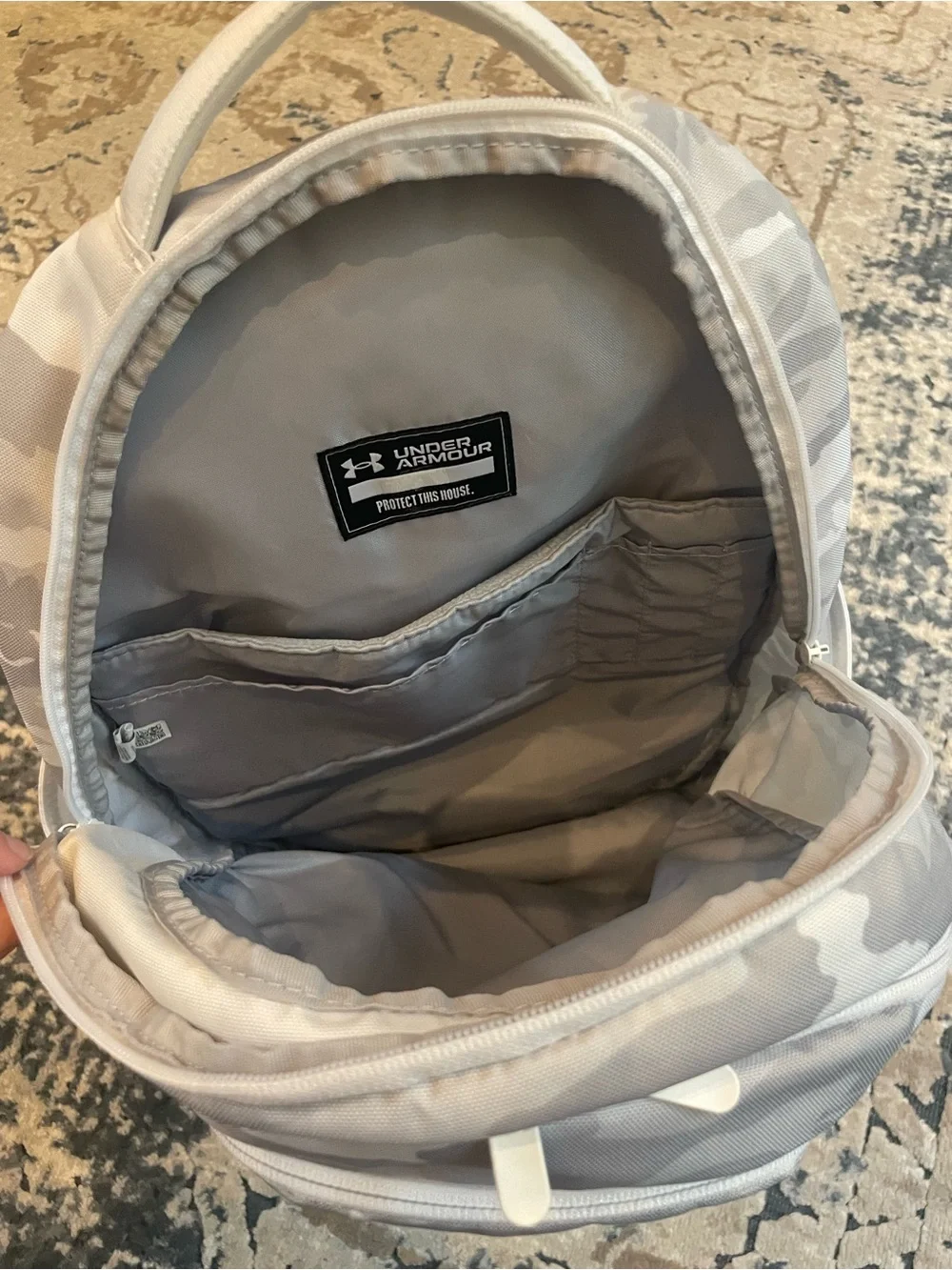 Under Armour Hustle 6.0 Light Gray Camouflage Backpack